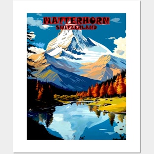 Matterhorn Mountain Switzerland Travel and Tourism Advertising Print Posters and Art